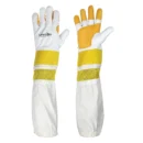 Beekeeping Gloves Ventilated Reinforcement on Palm - Adjustable Sleeves Sting Proof Cuffs