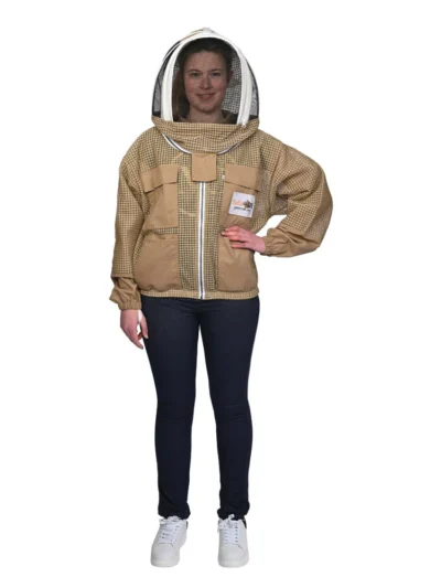 Beekeeping Jacket with veil 3 Layer Ventilated Brown