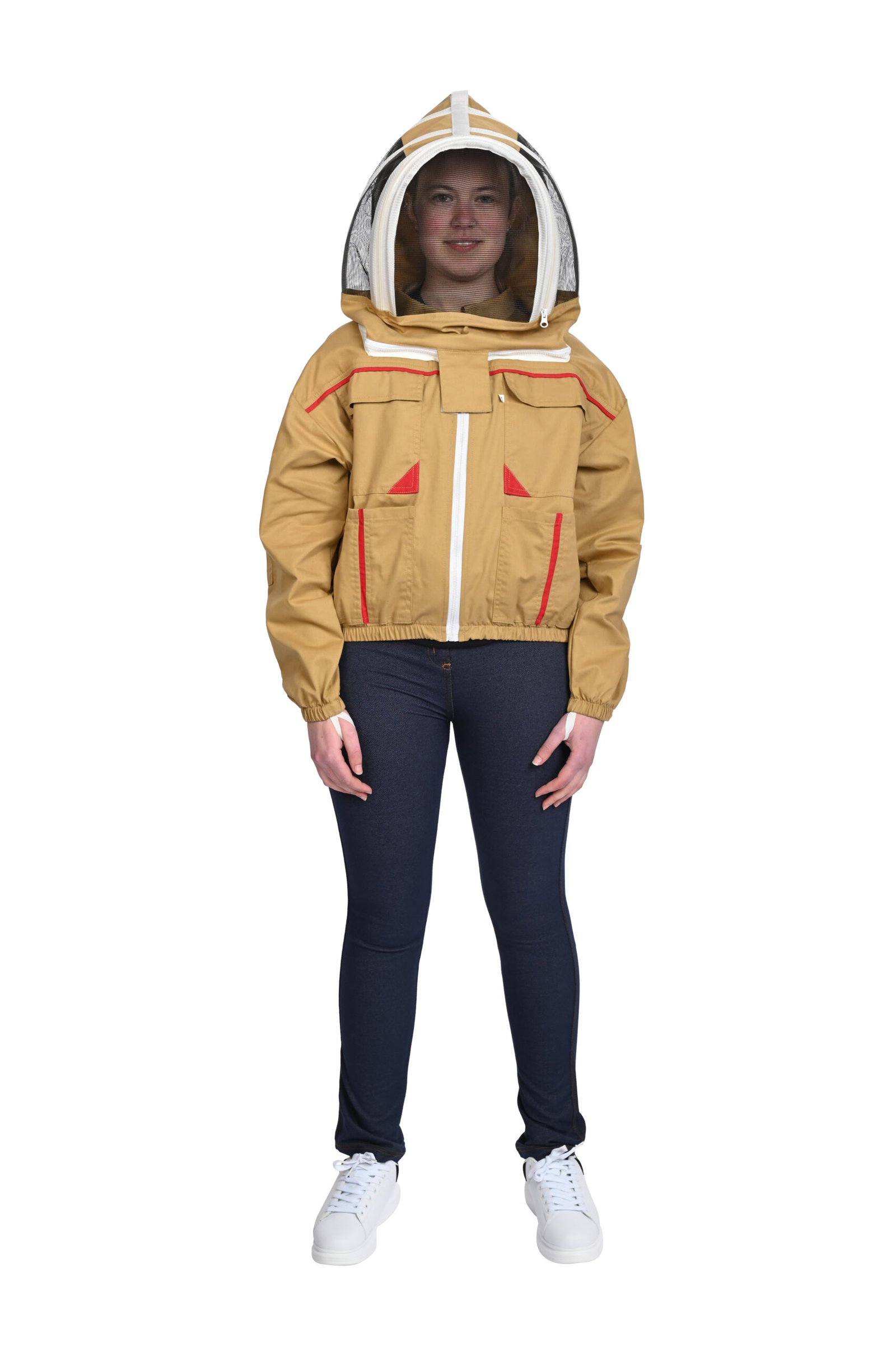 khaki jacket fencing veil