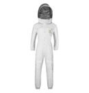 White cotton suit metal zip