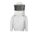 white cotton jacket yellow piping round veil